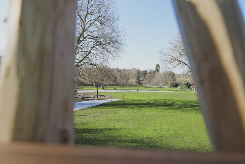 Looking across the picnic area from the phase two play at Audley End Miniature railway by CAP.Co