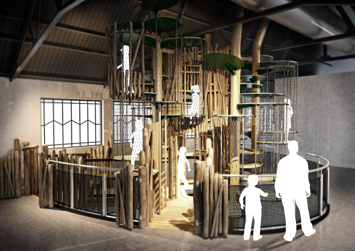 CGI of Treehouse play at Eureka Merseyside from first floor level