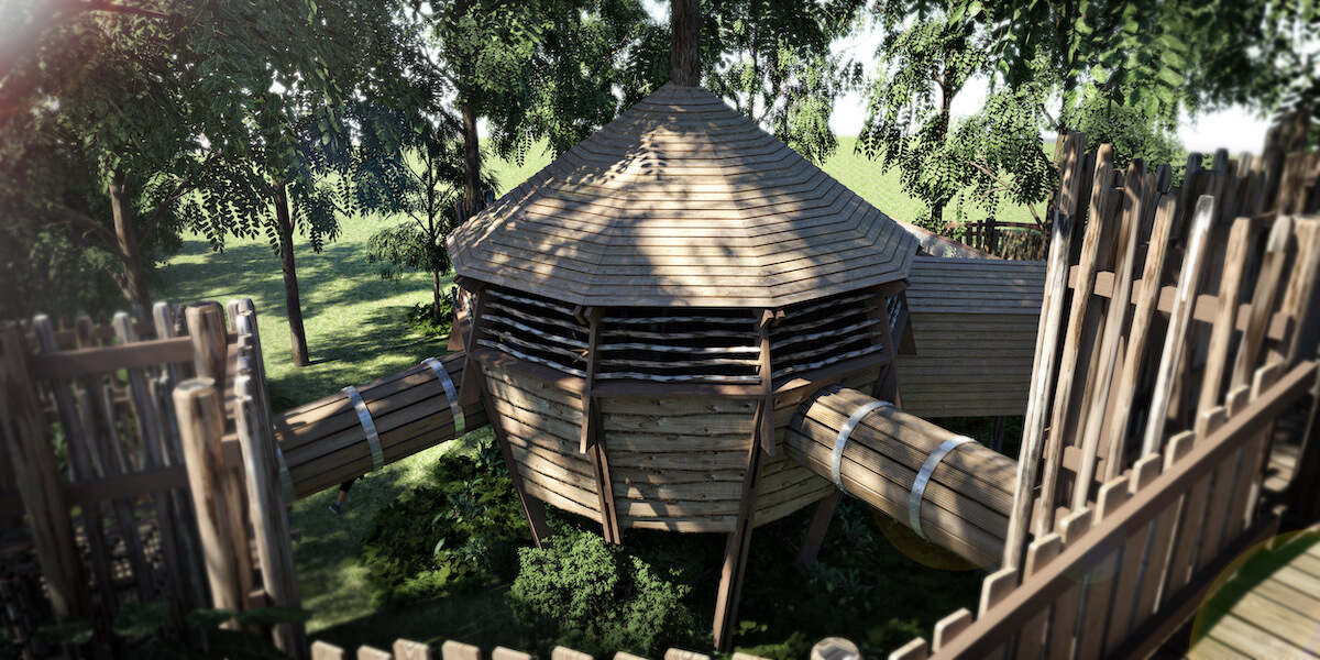 CGI of Challenge Woods at the nest Norwich - with adventure play design by CAP.Co