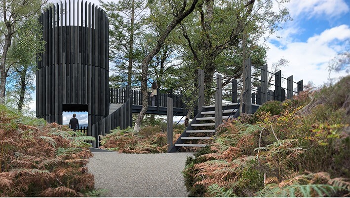 Photo Mock Up of what the Roderick Dhu Scenic Tower will look like