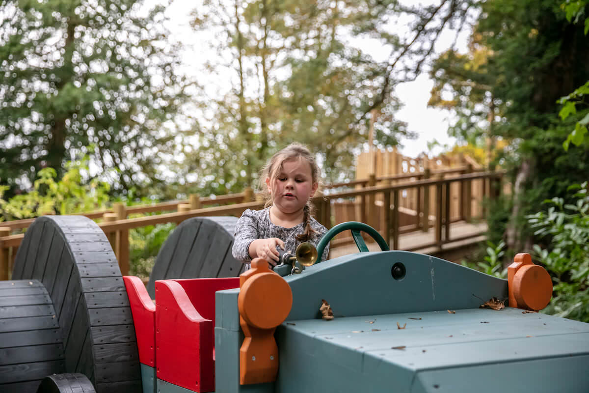 Enjoying driving the Renault VI at Belvoir Castle Adventure Play by CAP.Co