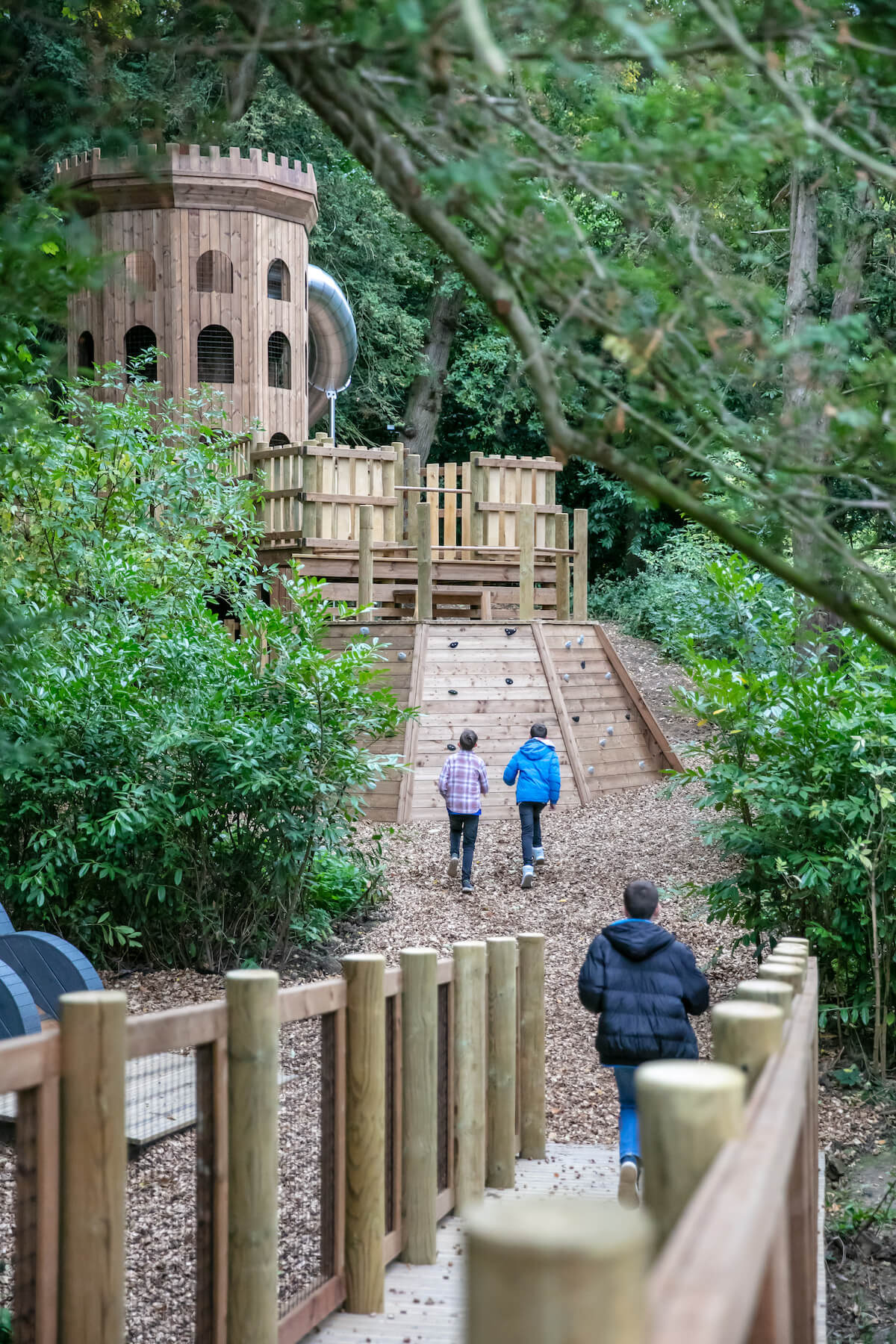 Long view to the Castle Tower Maze at Belvoir Castle Adventure Play by CAP.Co