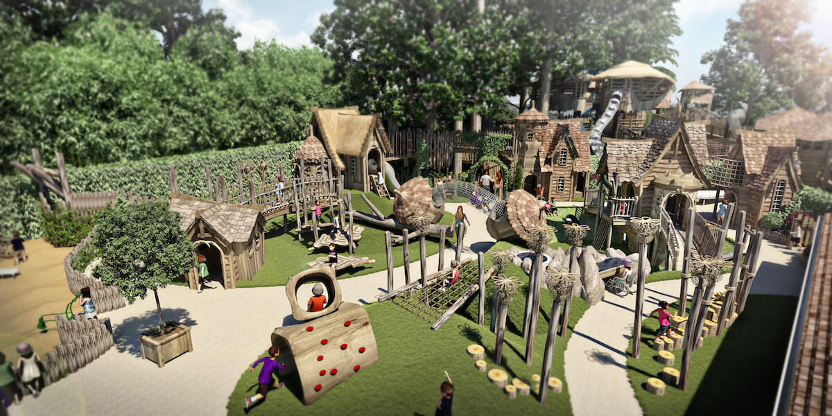 Another view of the new Courtyard Adventure Play at Windsor Great Park