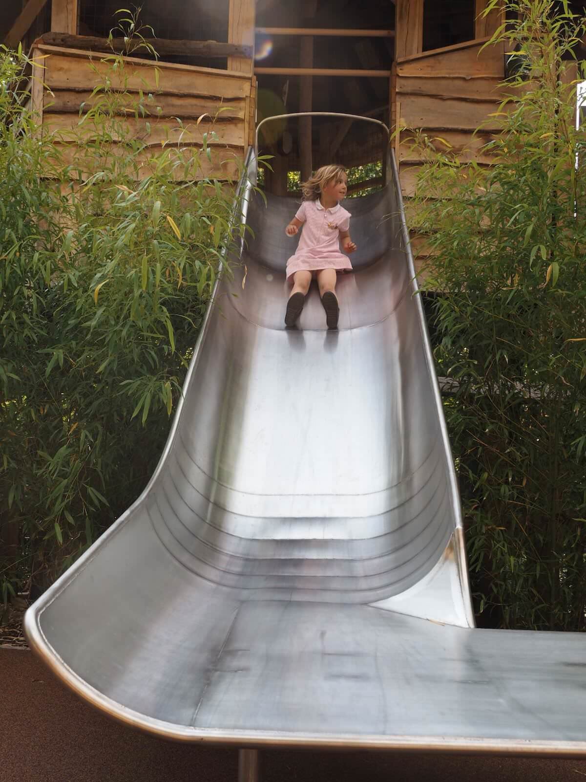 Companion slide to allow disabled guests access a wheelchair at the bottom within the Courtyard Play for Toddlers at Windsor Great Park