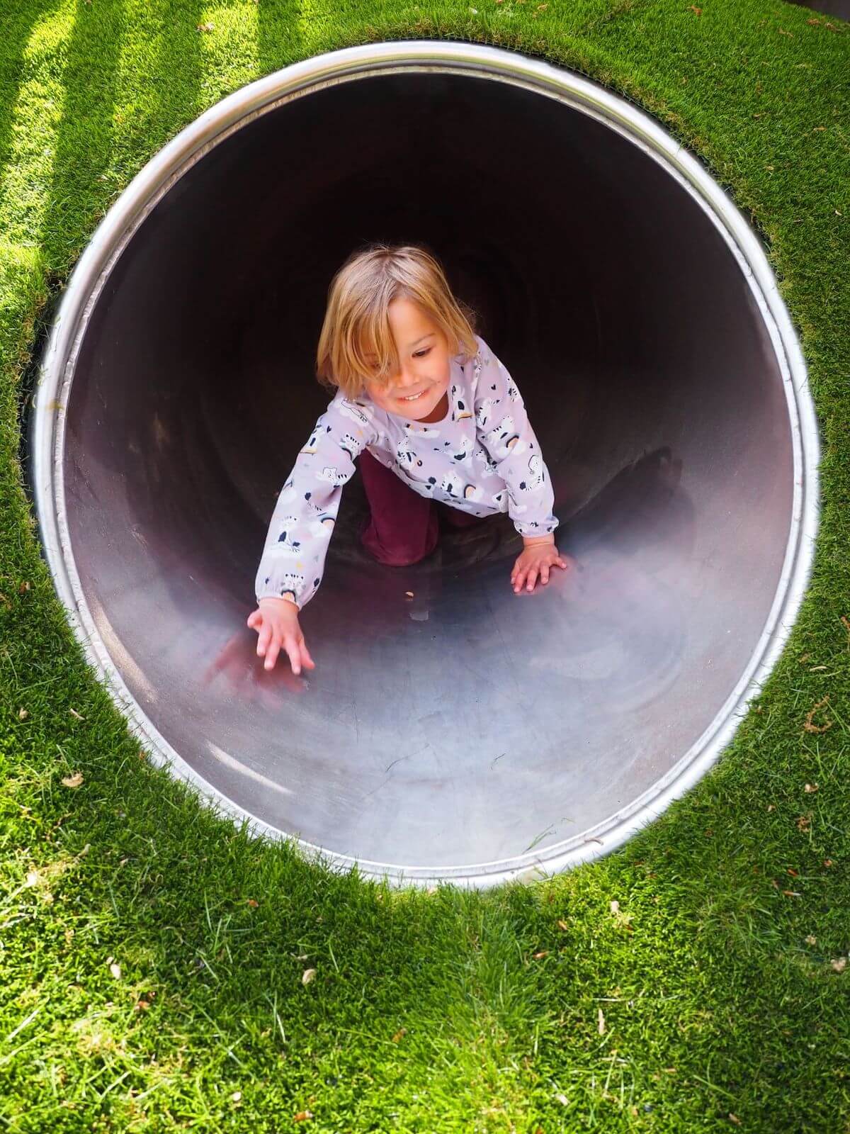 Crawl Tunnel at the Courtyard toddler play at Windsor Great Park