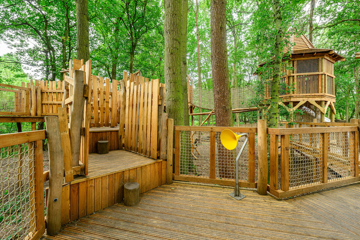 One of the speaking tubes at Hermits Hollow at Coombe Country Park with Adventure play by CAP.Co