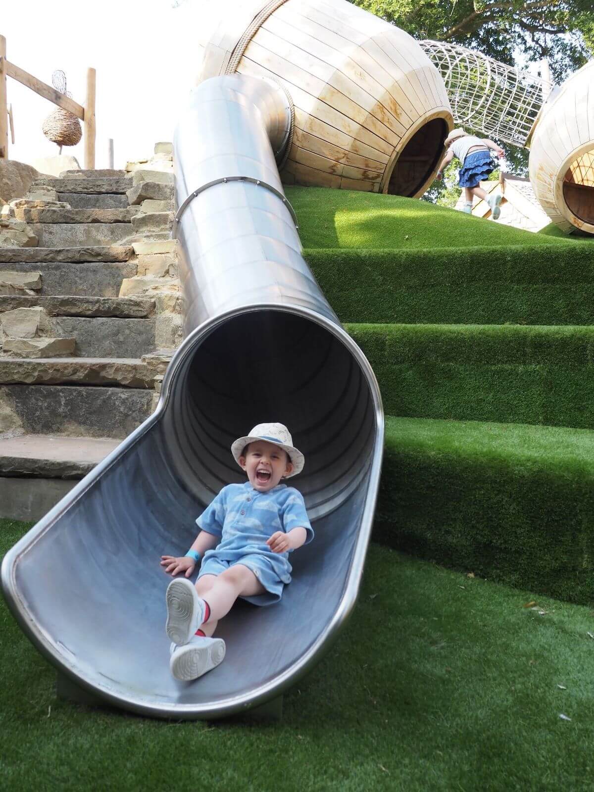 Slide from within an Acorn at Courtyard toddler play at Windsor Great Park