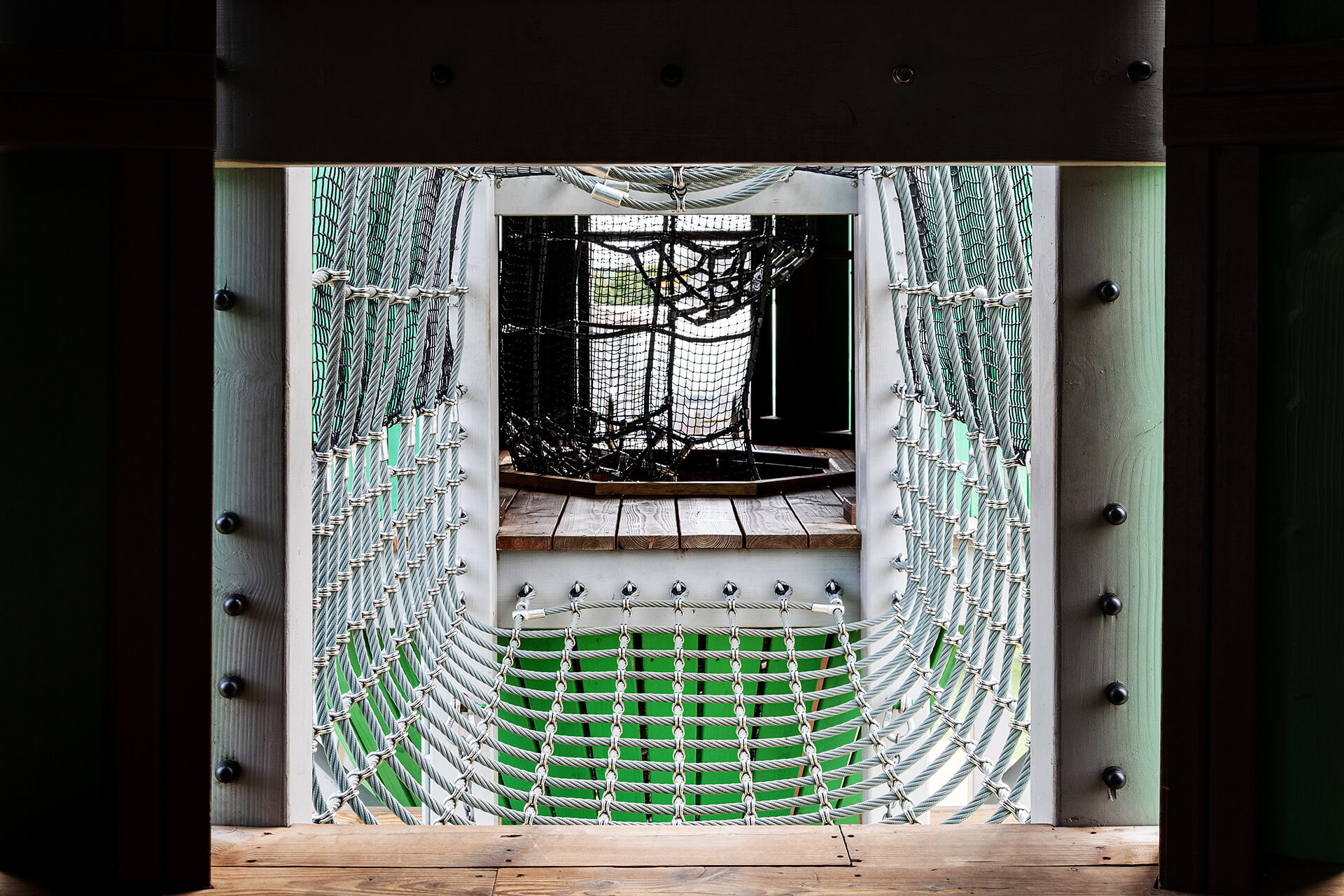 Internal shot of net bridge built by CAPCO at Rand Farm Park