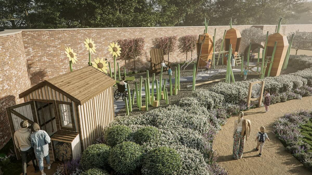 The Market Garden play CGI of the Lost Garden at Blenheim Palace by CAP.Co