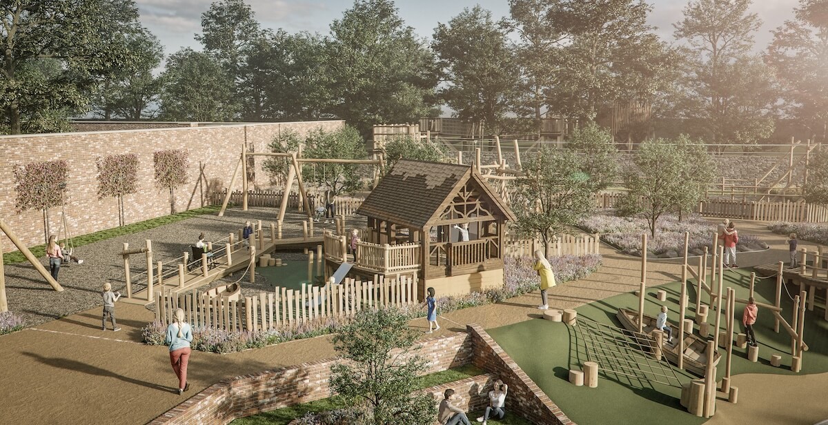 The Toddler area CGI of the Lost Garden at Blenheim Palace by CAP.Co