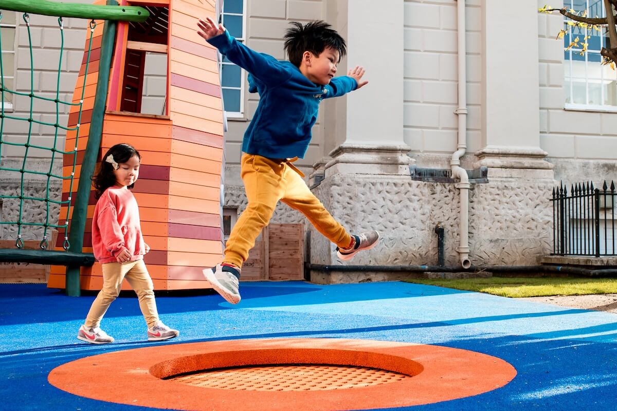 The hidden trampoline at The Cove at the National Maritime Museum Inclusive play by CAP.Co