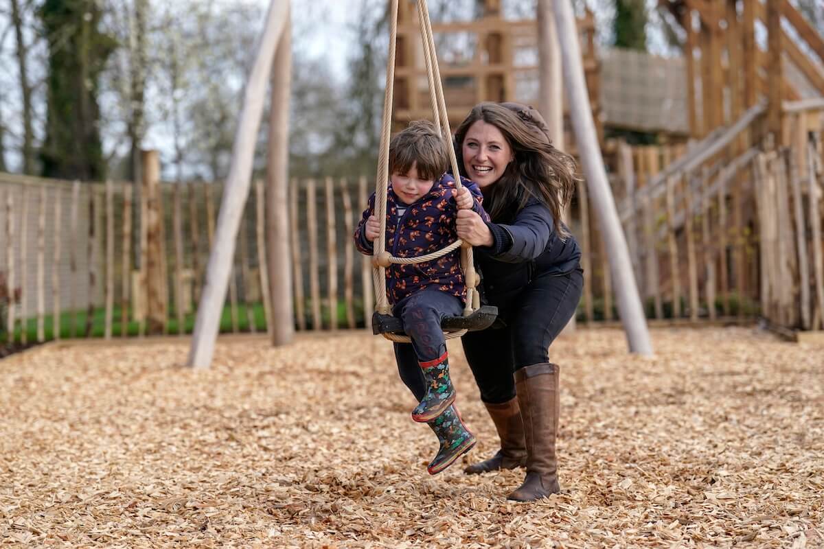 The toddler swing at The Lost Garden within Blenheim Palace Adventure Play by CAP.CoJPG