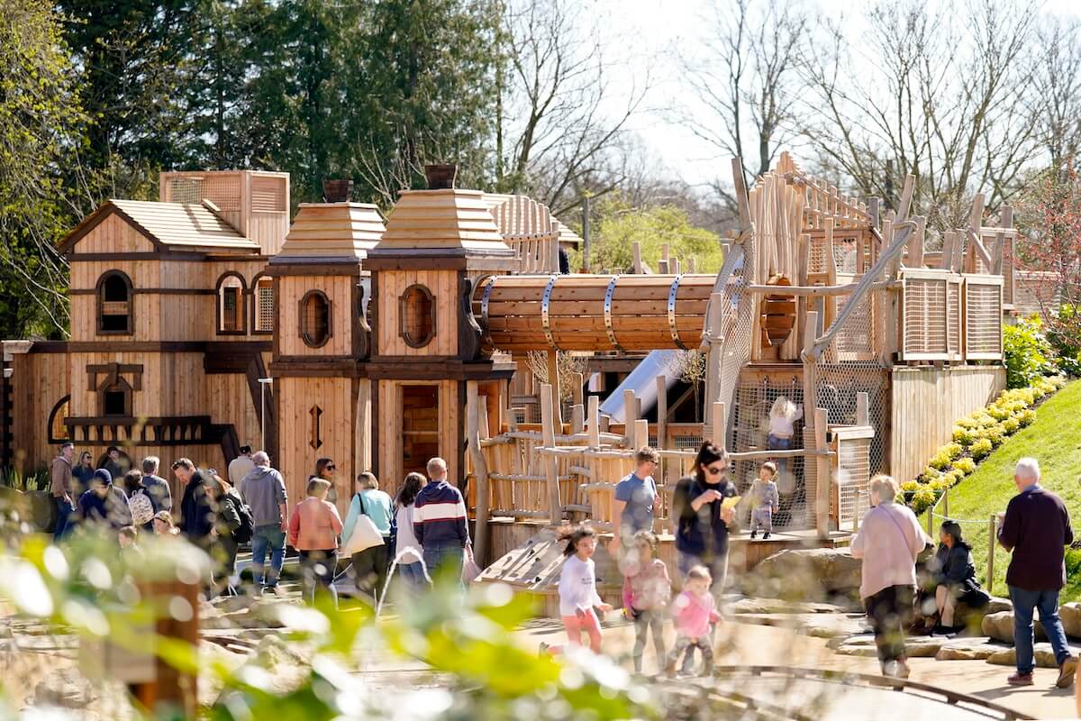 The view down through The Lost Garden within Blenheim Palace Adventure Play by CAP.Co