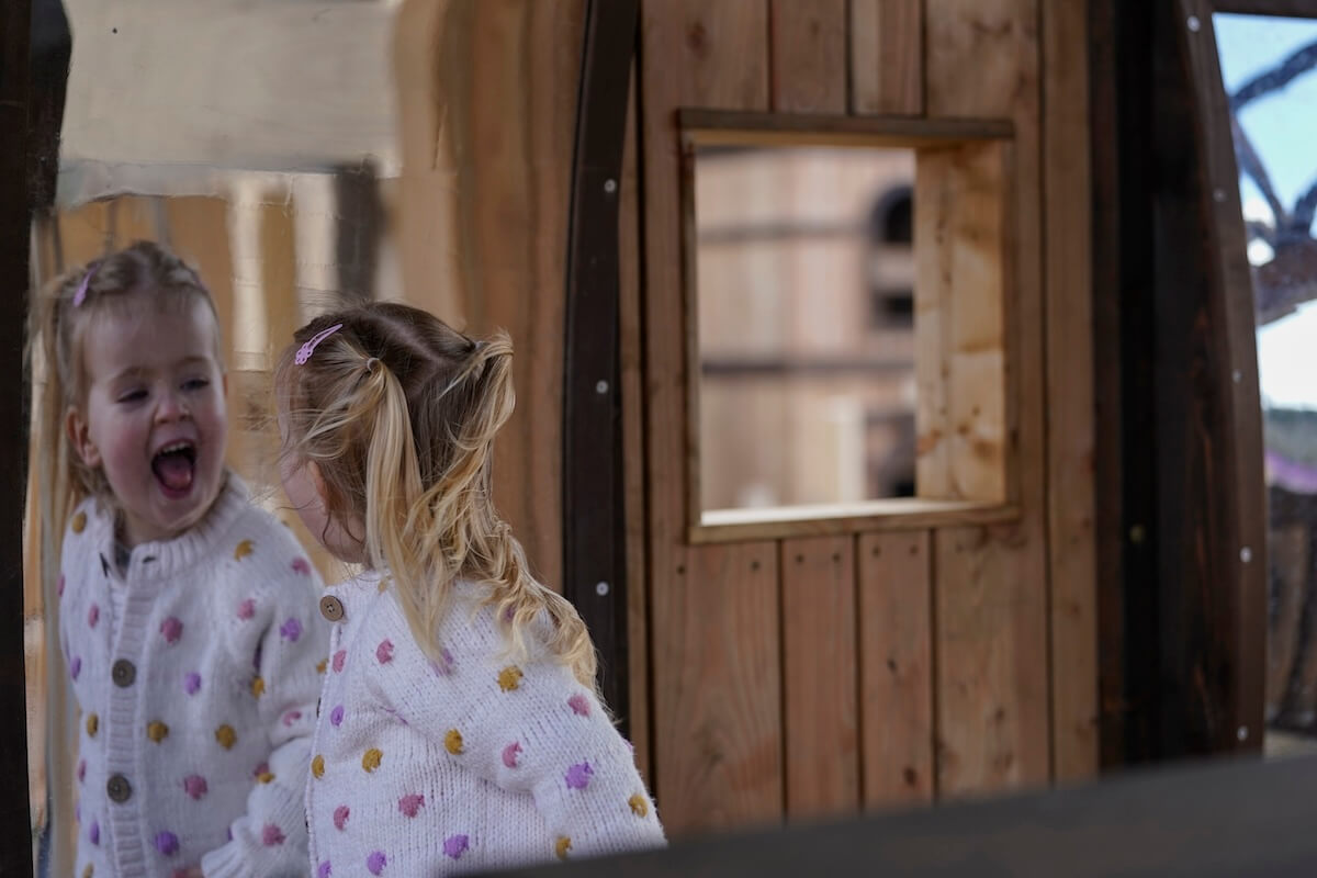 Tricky mirrors at The Lost Garden within Blenheim Palace Adventure Play by CAP.Co