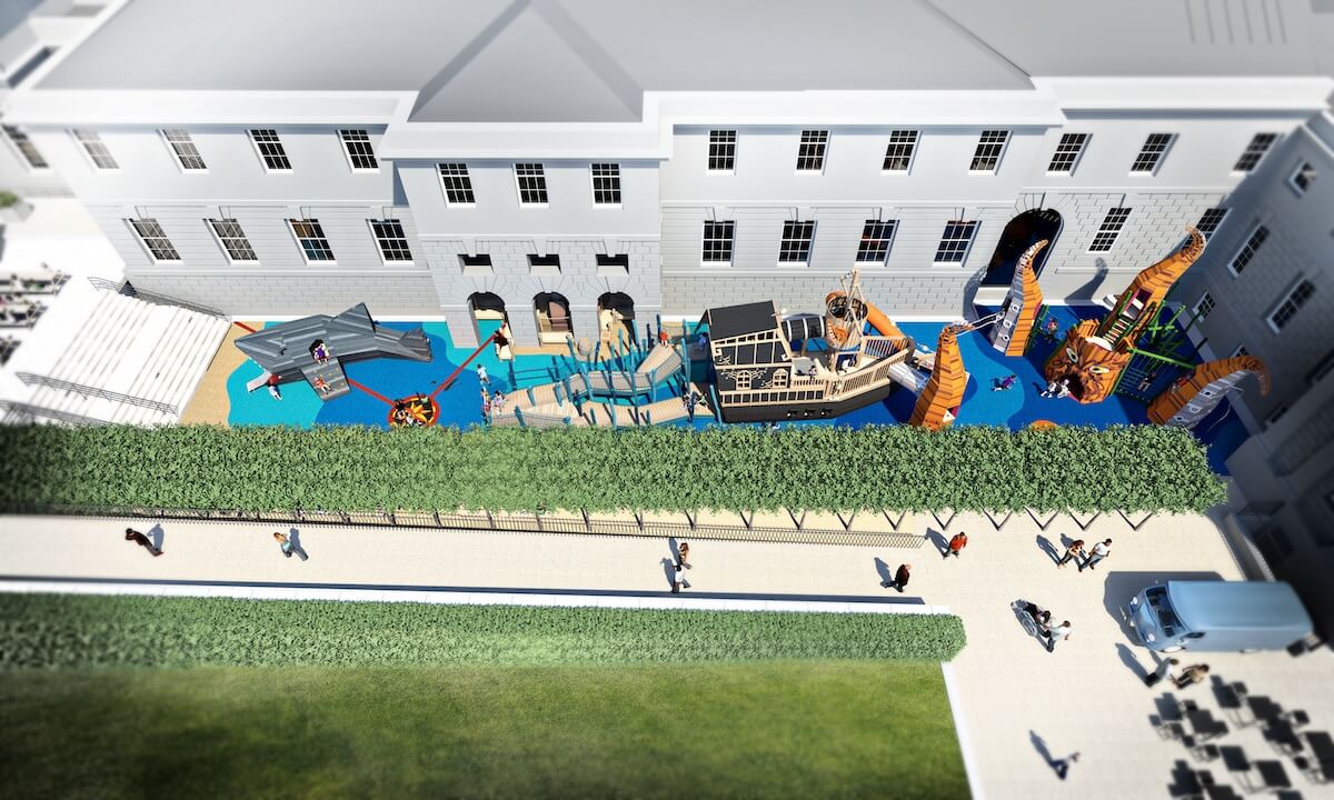 Wide view of the Cove Adventure Play at National Maritime Museum