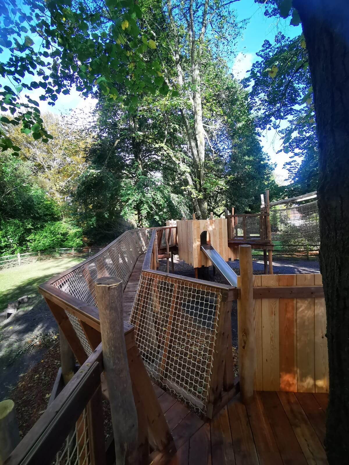 Net walkway at the adventure play for Barrow Hills School by CAP.Co