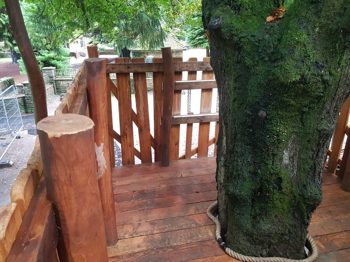 Tree detail at the adventure play for Barrow Hills School by CAP.Co