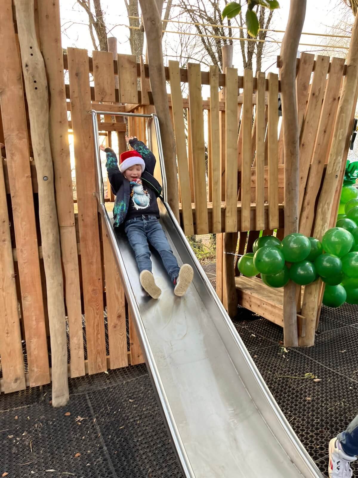 The kids start to enjoy the slide at HFS Leo at Hanbury First School by CAP.CO