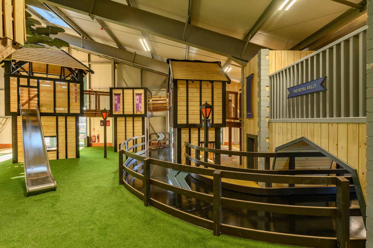 Hockerhill Adventure Playbarn indoor and outdoor play in Staffordshire by CAP.CO indoor car track