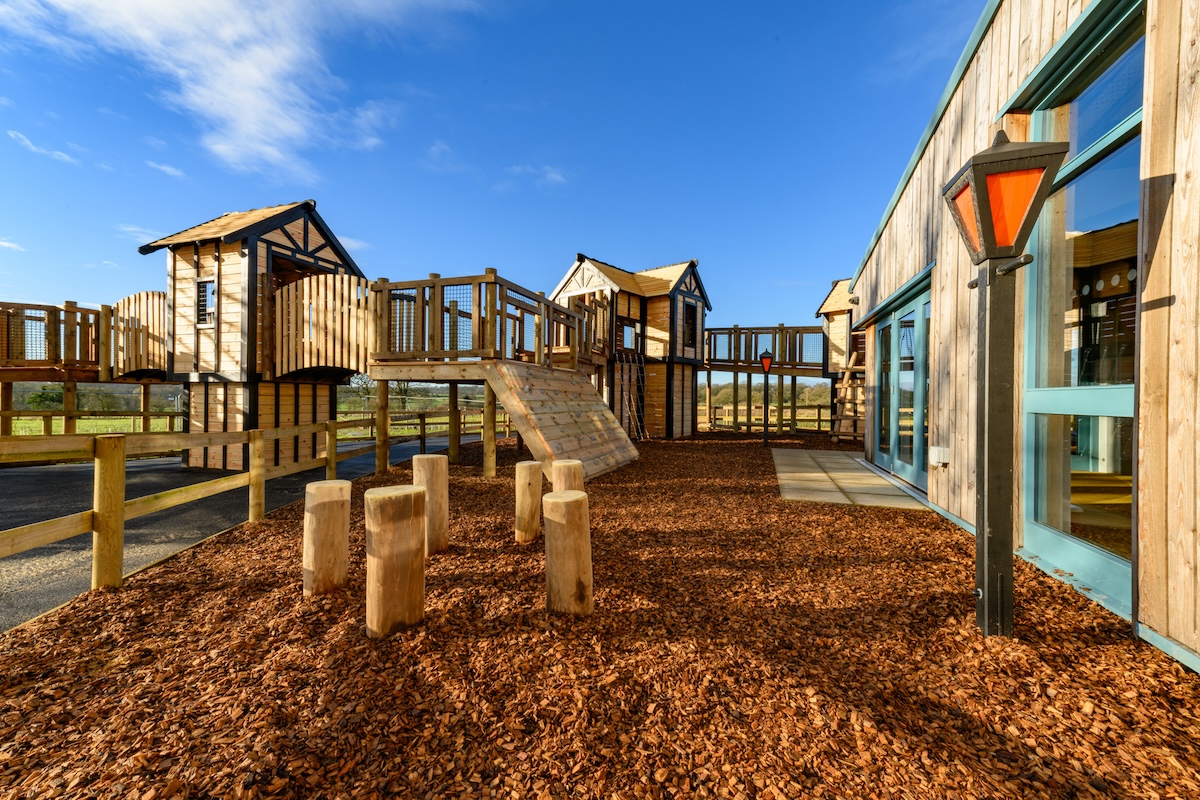 Some of the outdoor play at Hockerhill Adventure Playbarn indoor and outdoor play in Staffordshire by CAP.CO
