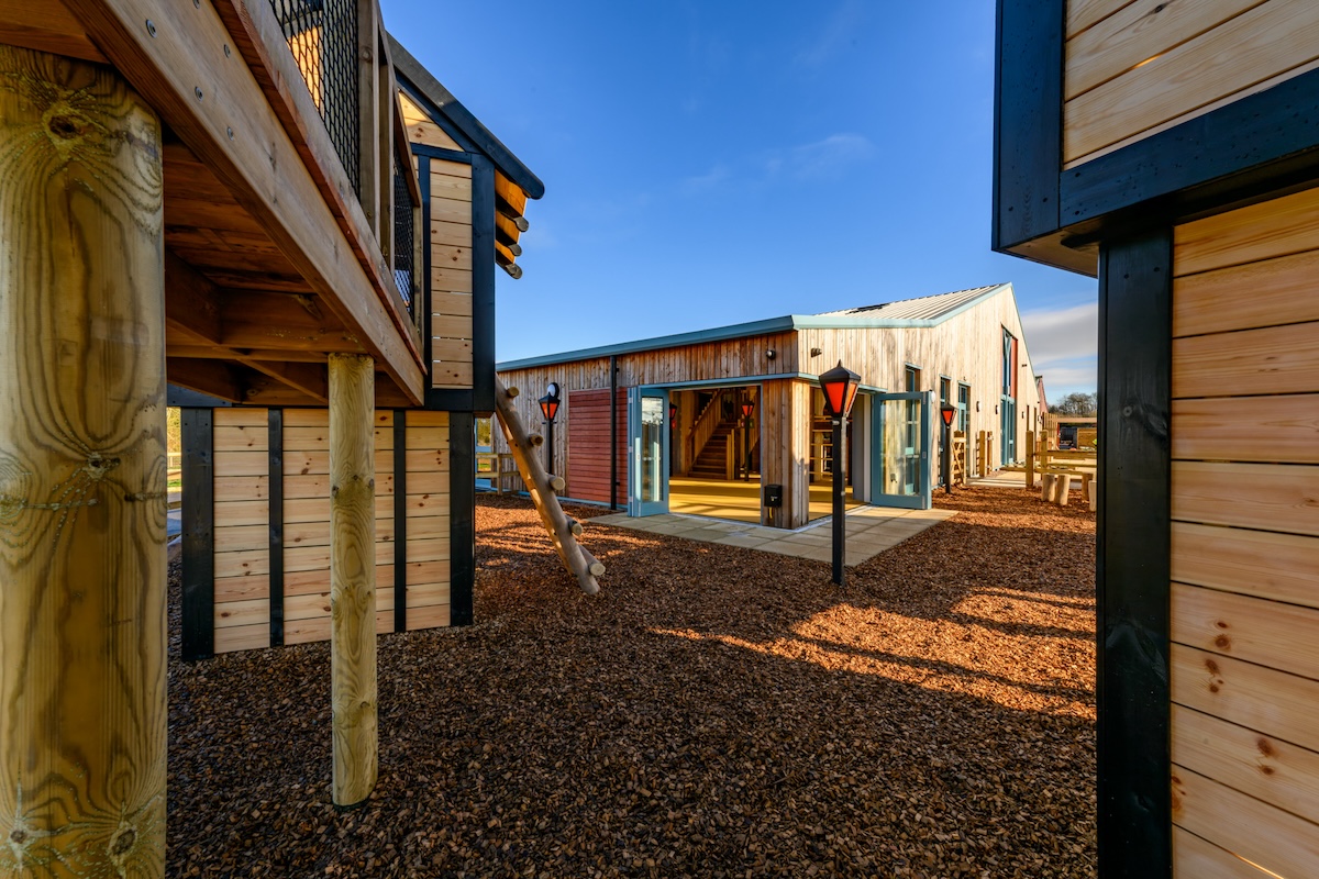 The transition to indoor play from outside at Hockerhill Adventure Playbarn indoor and outdoor play in Staffordshire by CAP.CO