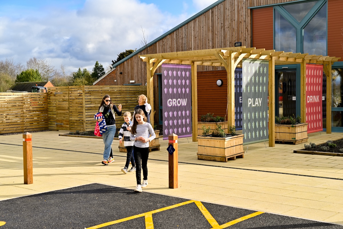 The welcome area at Hockerhill Adventure Playbarn indoor and outdoor play in Staffordshire by CAP.CO