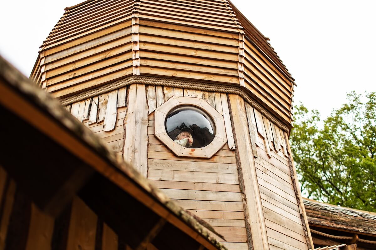 A place to hide and watch at Neos Homestead at Parc Sainte Croix with adventure play by CAP.CO Photography by Kev Foster
