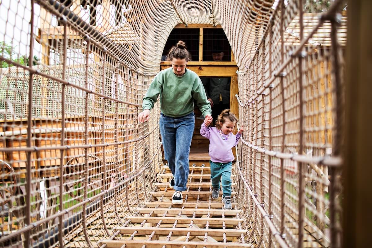 Playing together at Neos Homestead at Parc Sainte Croix with adventure play by CAP.CO Photography by Kev Foster