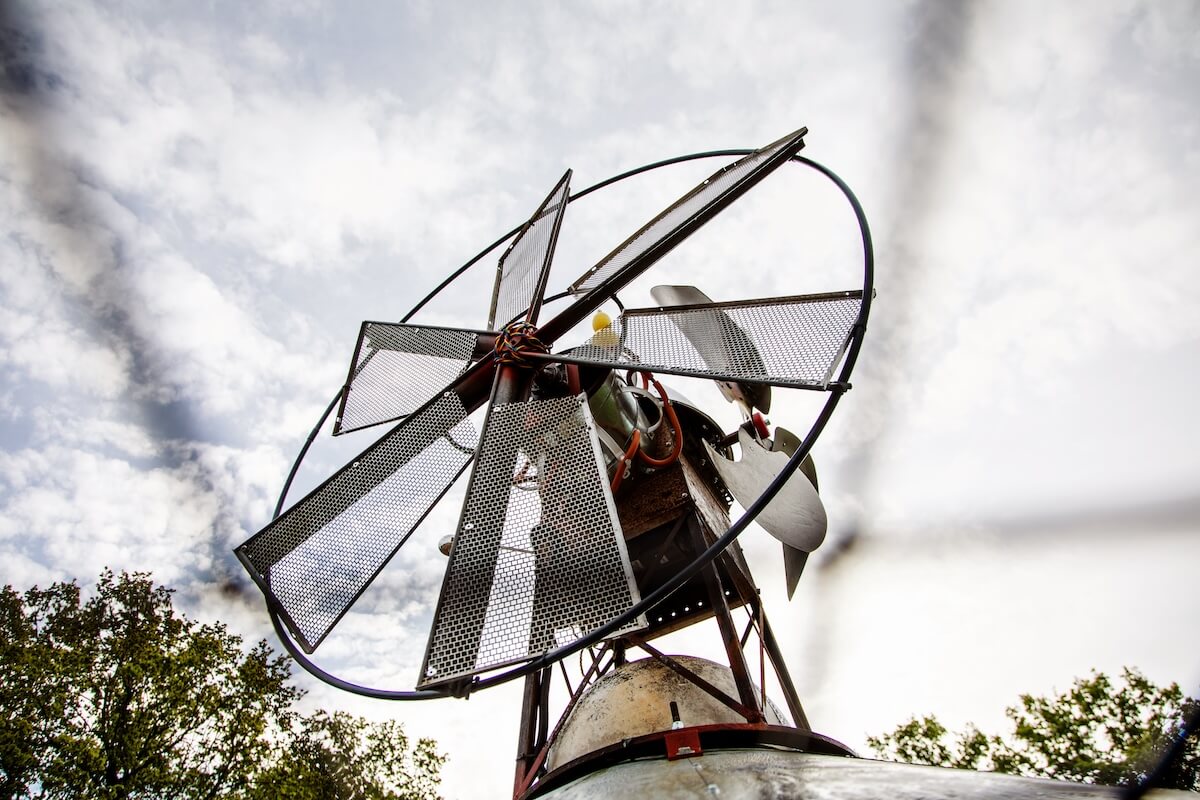 The windmill at Neos Homestead at Parc Sainte Croix with adventure play by CAP.CO Photography by Kev Foster