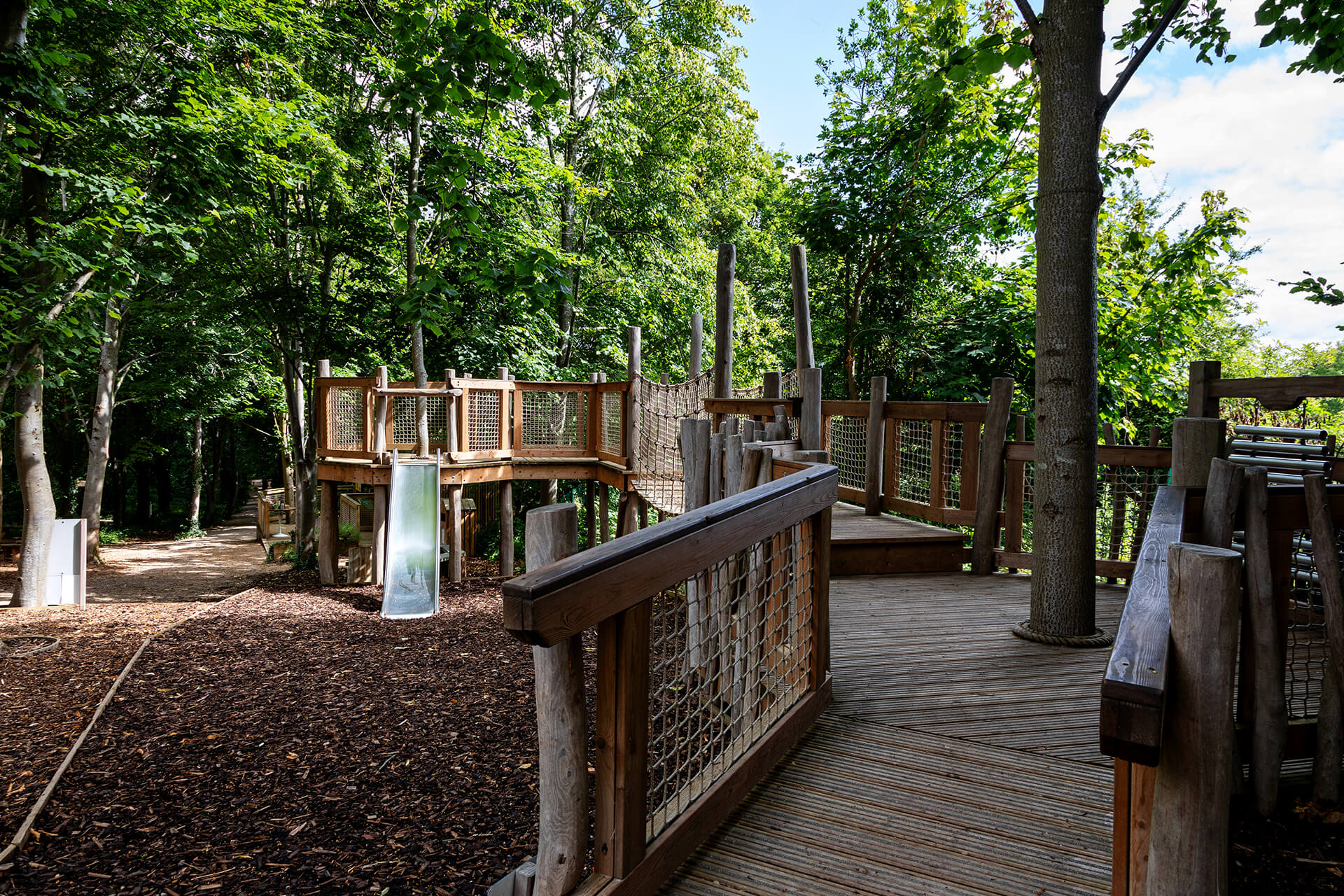 Another walkway at Hide and Secrets adventure play at Burghley House by CAP.CO with photography by Kev Foster