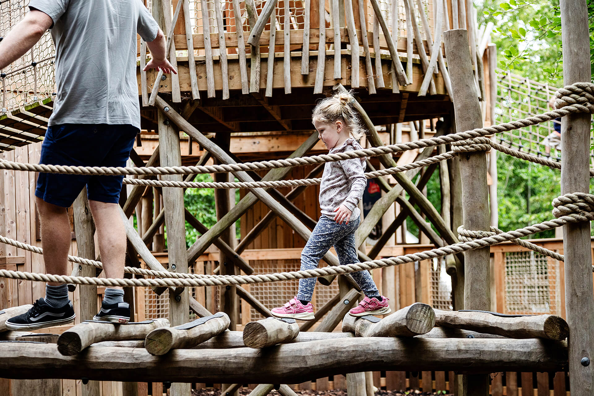 Being braver than Dad at Hide and Secrets adventure play at Burghley House by CAP.CO with photography by Kev Foster