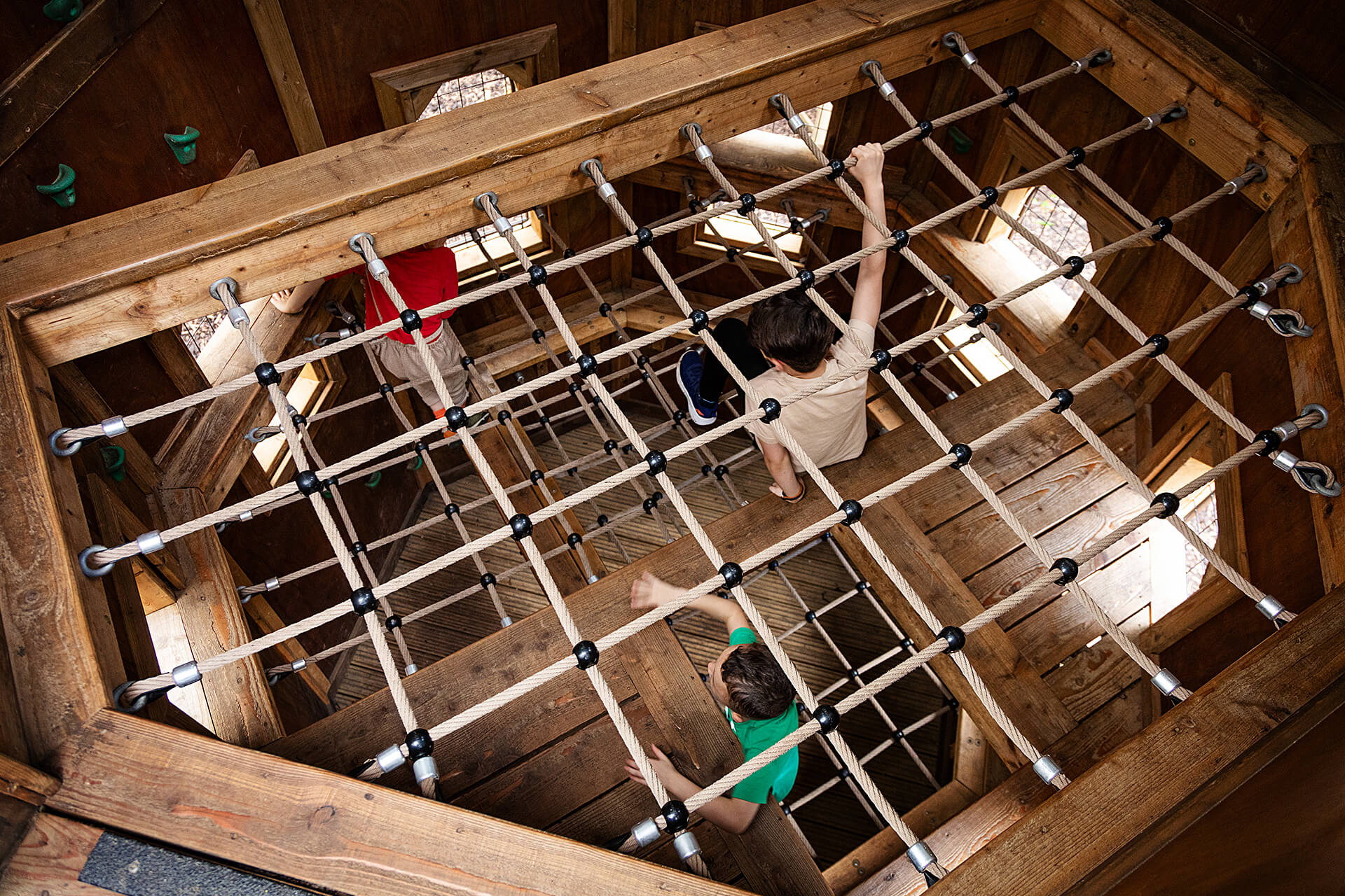 Multi layered play for all ages at Hide and Secrets adventure play at Burghley House by CAP.CO with photography by Kev Foster