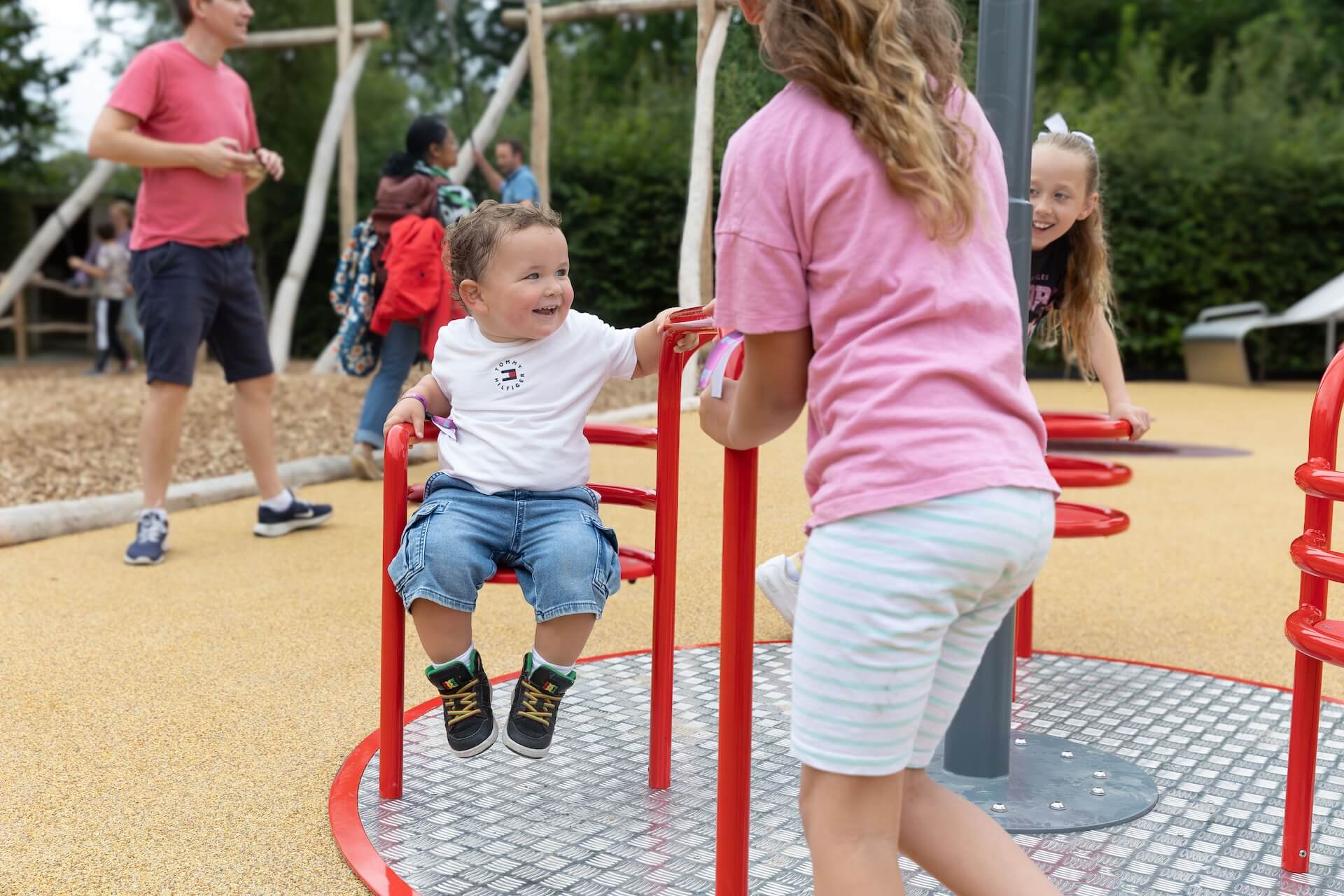 Accessible roundabout at Bristol Zoo Project with adventure play by CAP.CO