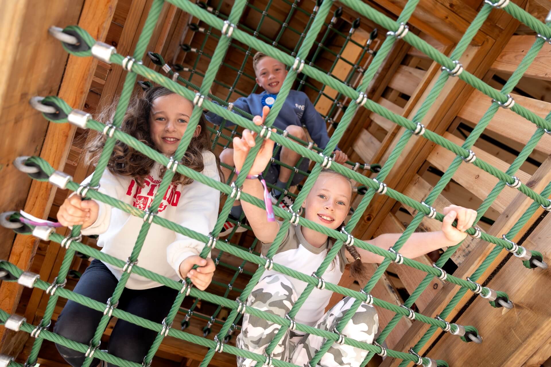 Clamber net inside the Explorers Basecamp at Bristol Zoo Project designed and built by CAP.CO