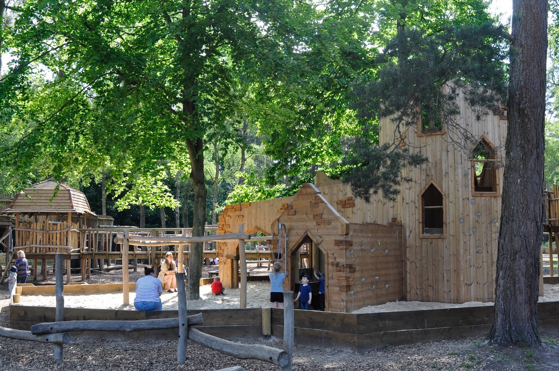 Mini buildings in the same style as the main buildings in the Adventure Play at Sandringham Estate