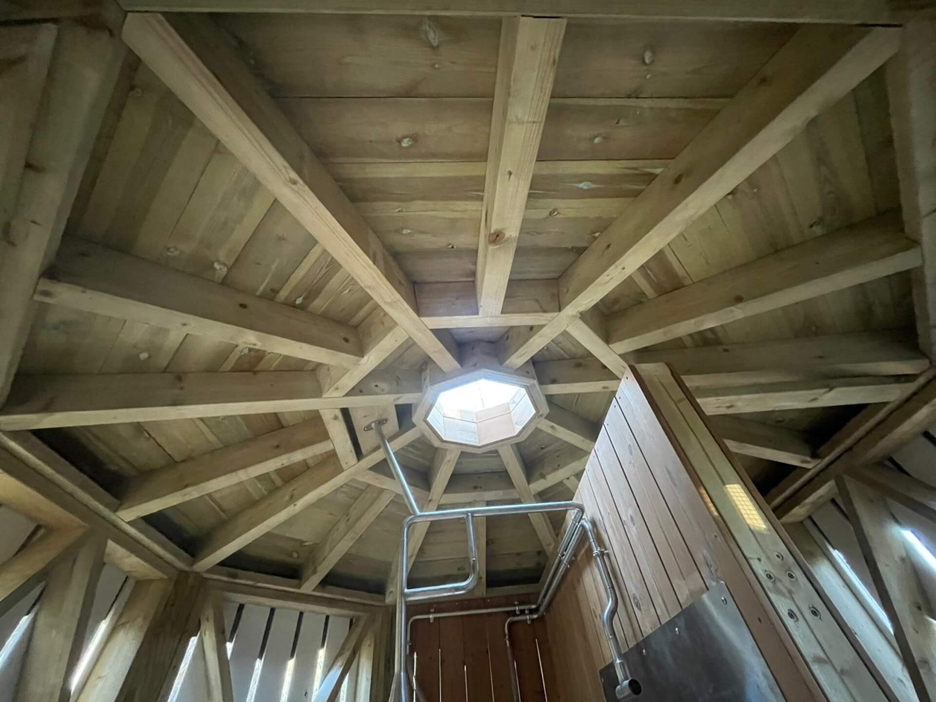 Roof details and pipework within the adventure play at Sandringham Estate by CAP.CO