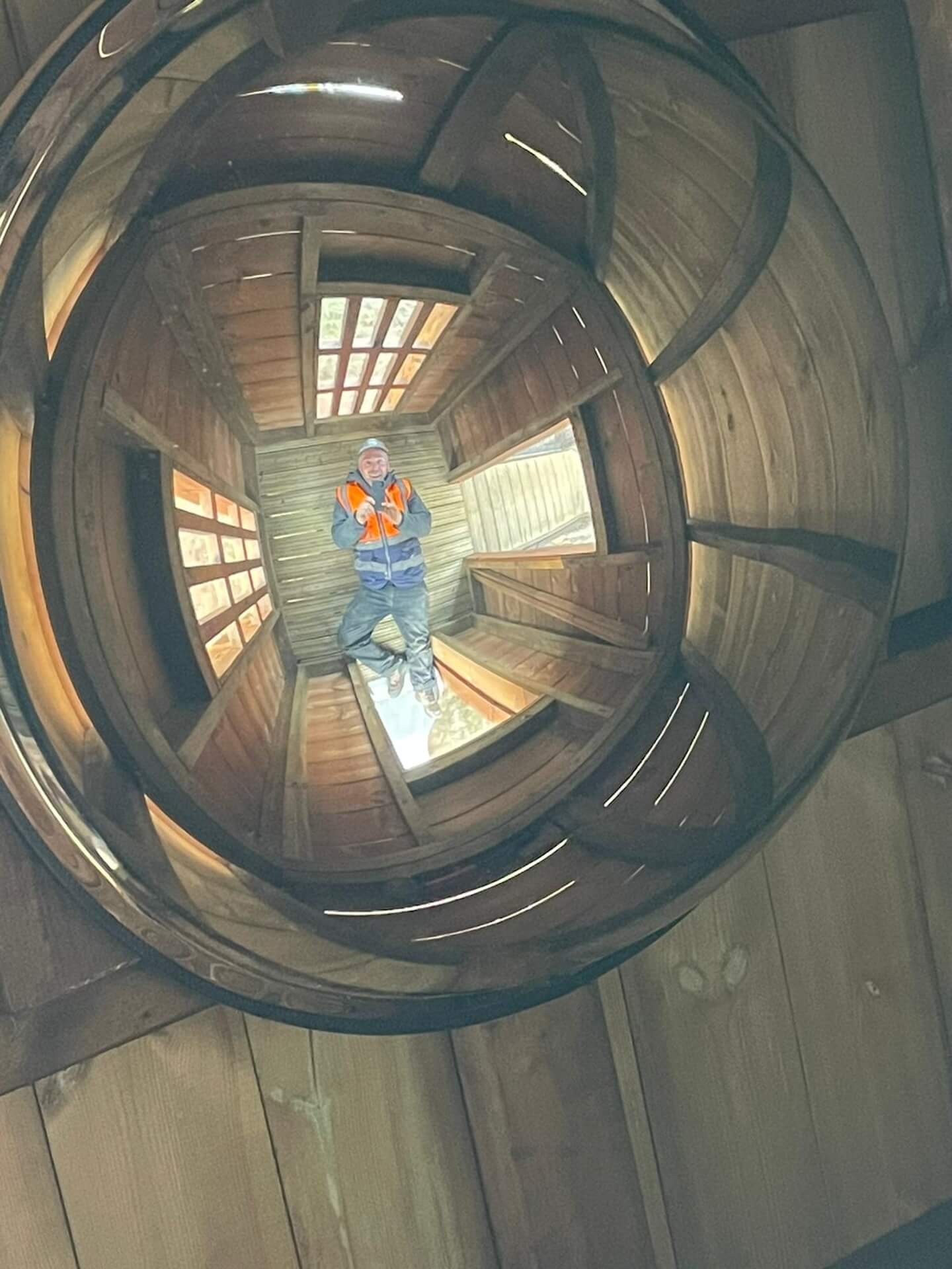 Roof mirror within the play at Sandringham Childrens adventure play by CAP.CO