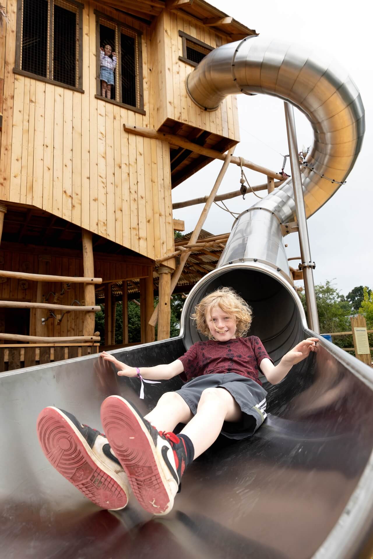 The giant slide at Explorers Basecamp at Bristol Zoo Project designed and built by CAP.CO