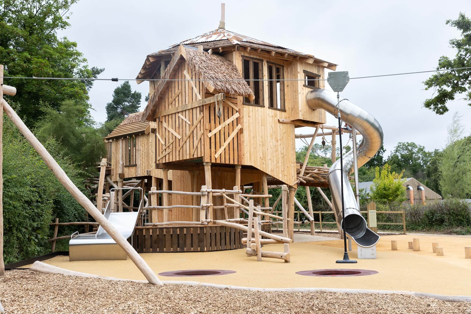 The main structure at Explorers Basecamp at Bristol Zoo Project designed and built by CAP.CO
