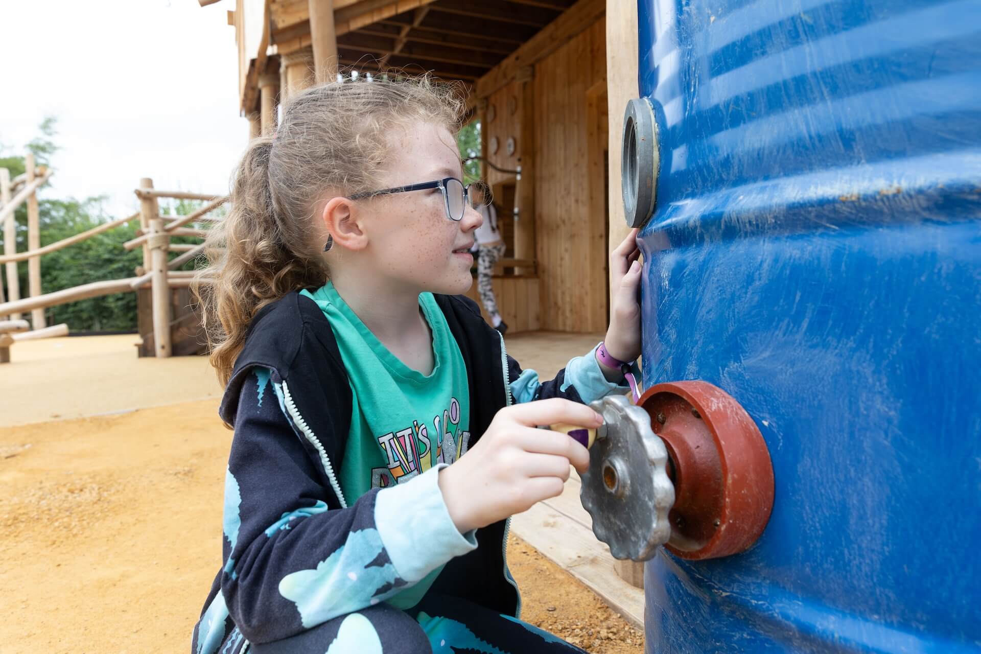 What is inside the barrel at Bristol Zoo Project with adventure play by CAP.CO