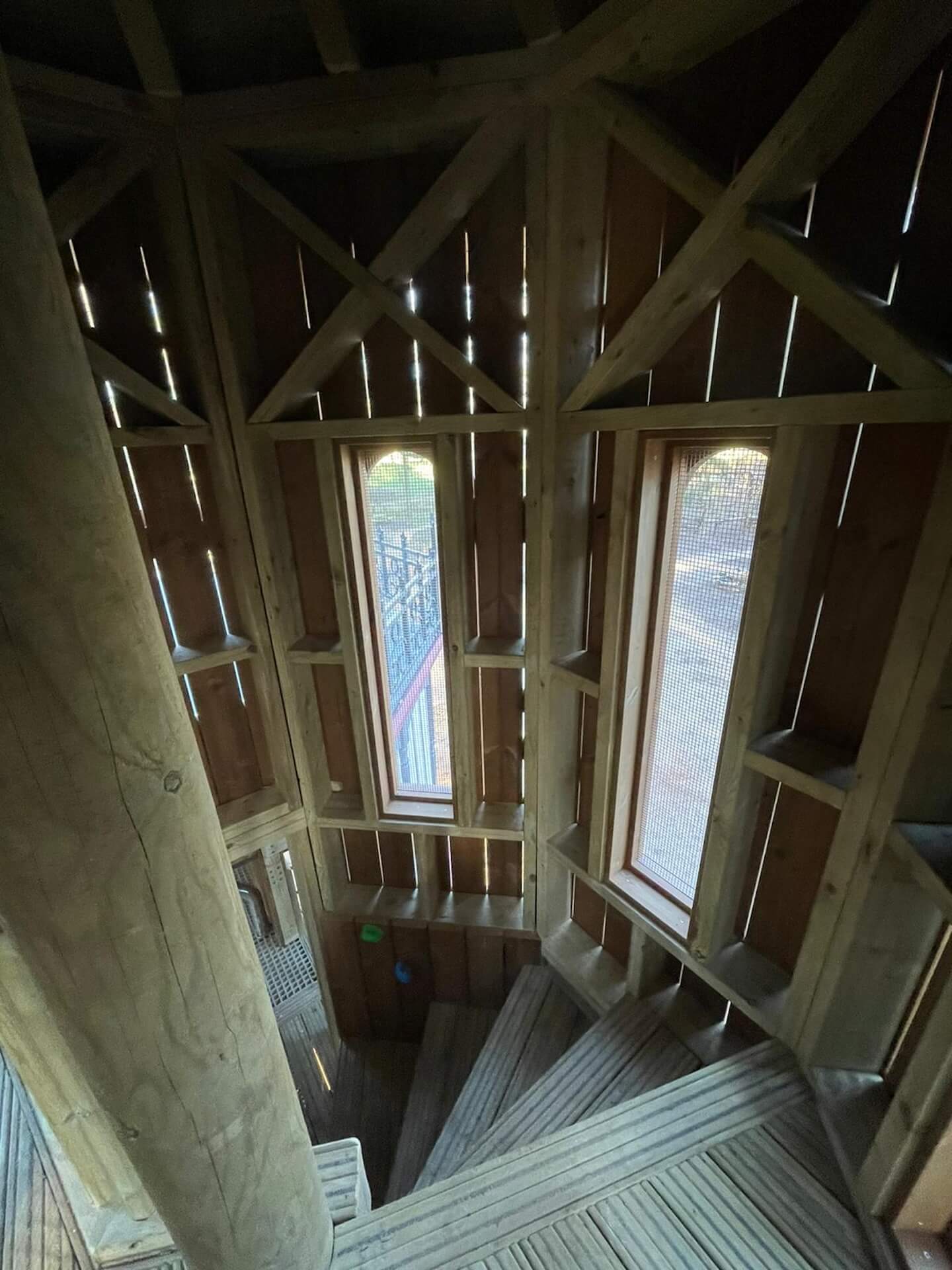 Window details looking out of the stairs within the water toer as part of the adventure play at Sandringham Estate by CAP.CO