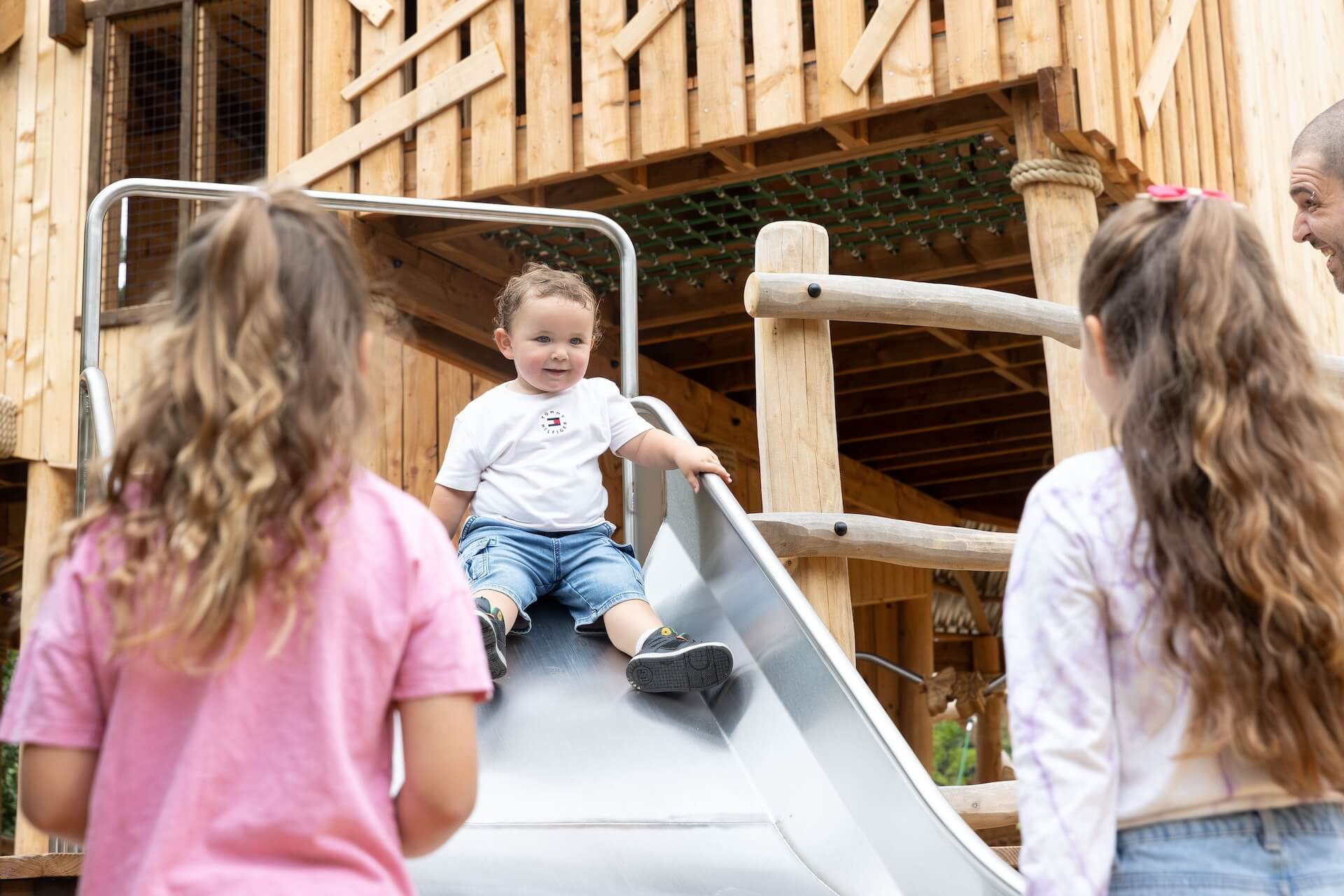 The little slide for toddlers at Explorers Basecamp at Bristol Zoo Project designed and built by CAP.CO