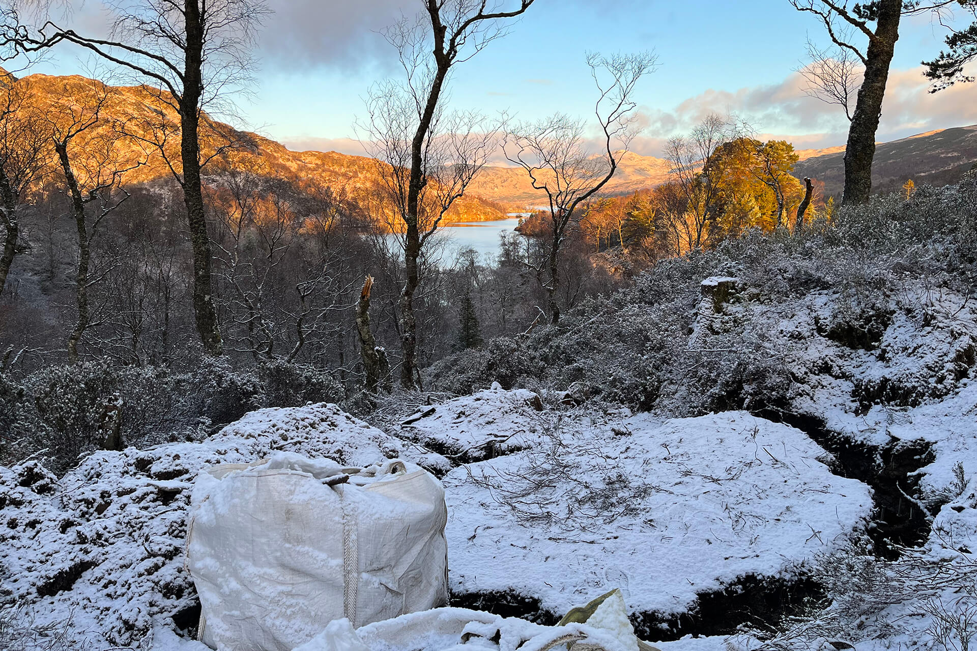 snow on the ground as the footings take shape at Roderick Dhu lookout tower built by CAPCO (1)