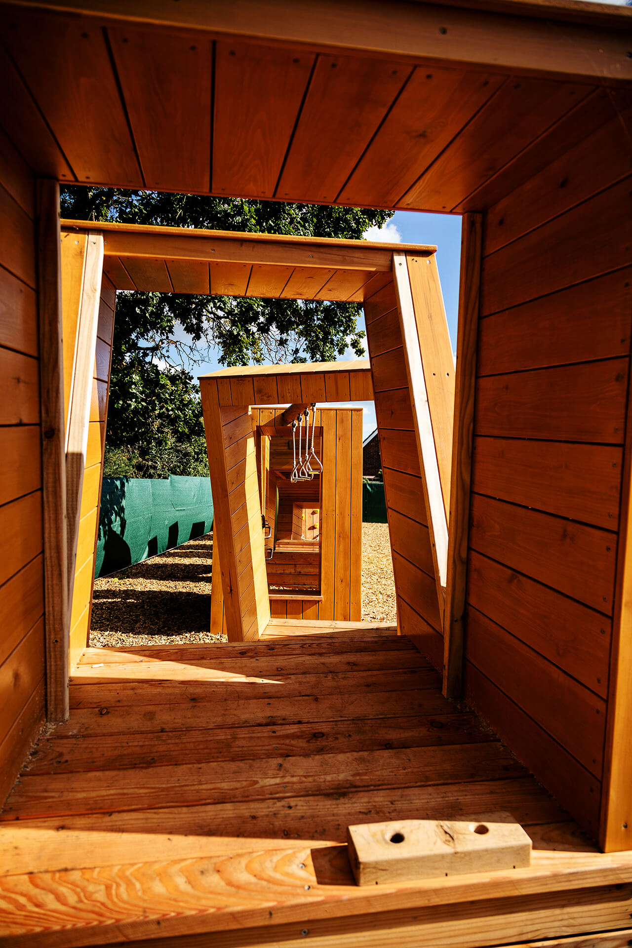 Image showing the internal route of the kindness letters at Poringland school playground built by CAP.CO photography by Kev Foster