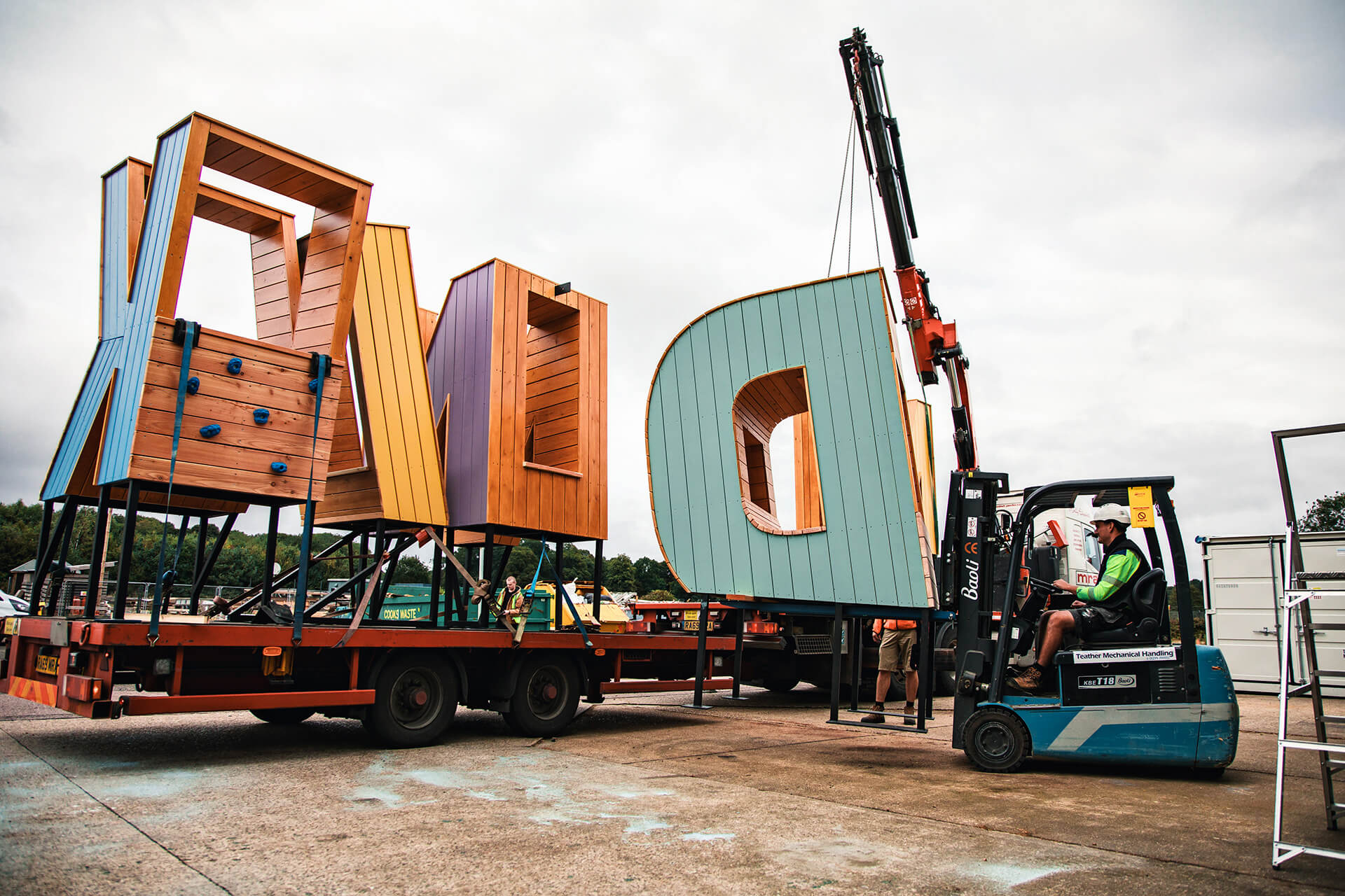 The finished builds being loaded onto a lorry for delivery at Poringland school photography by Kev Foster