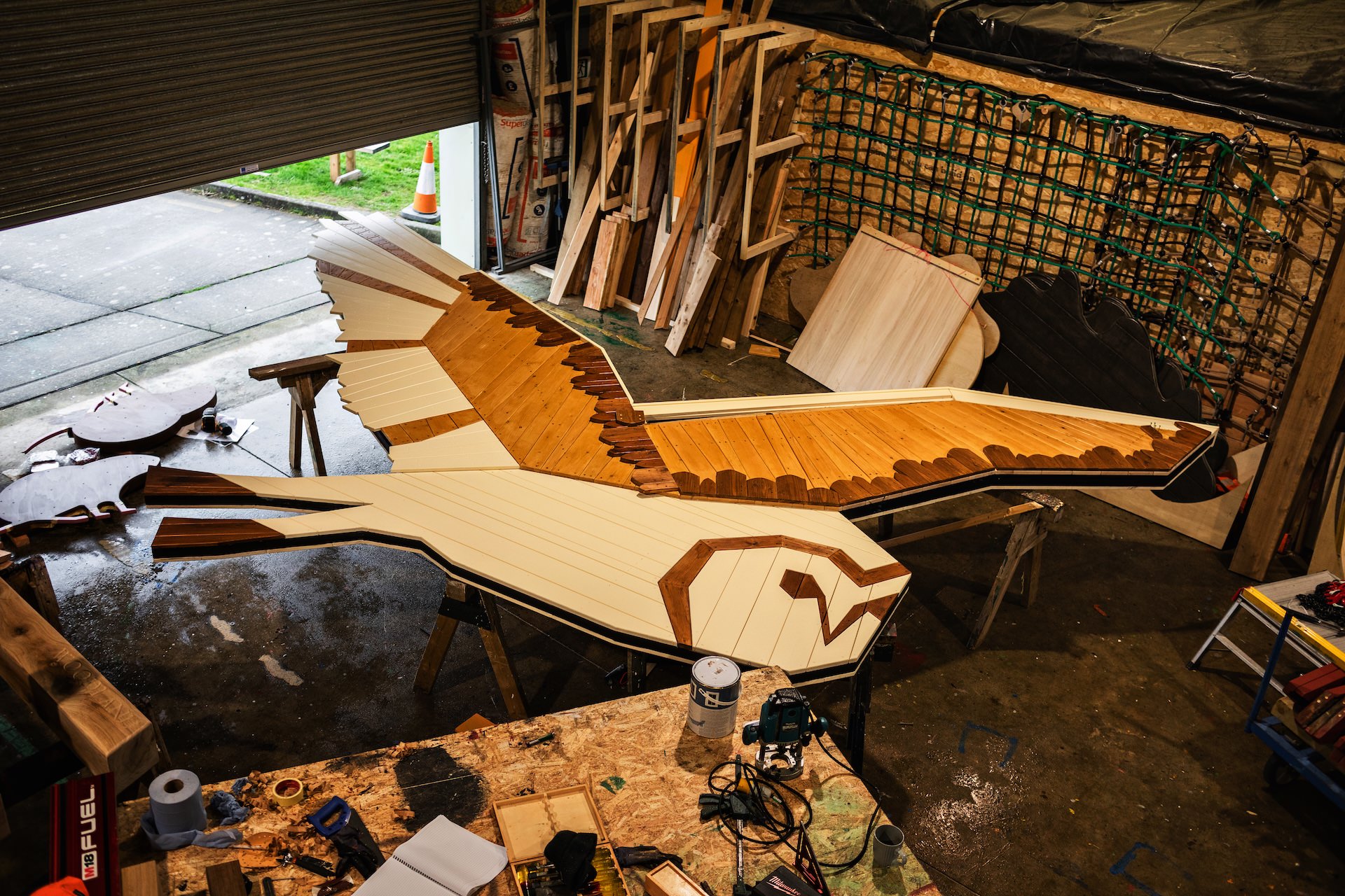 The owl takes flight and is being created at the CAP.CO workshop