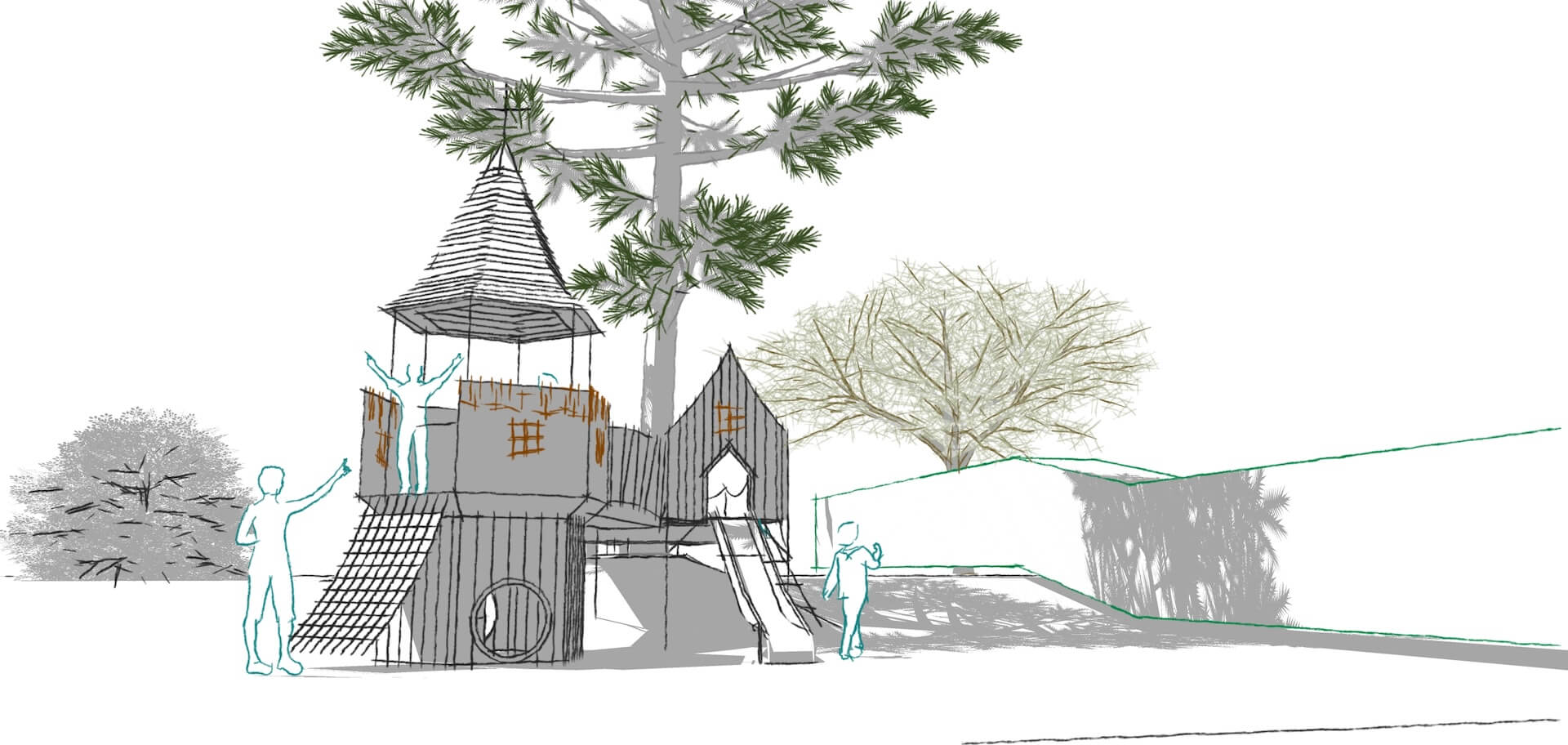 Initial concept plans for Scarborough Hill adventure play by CAP.CO