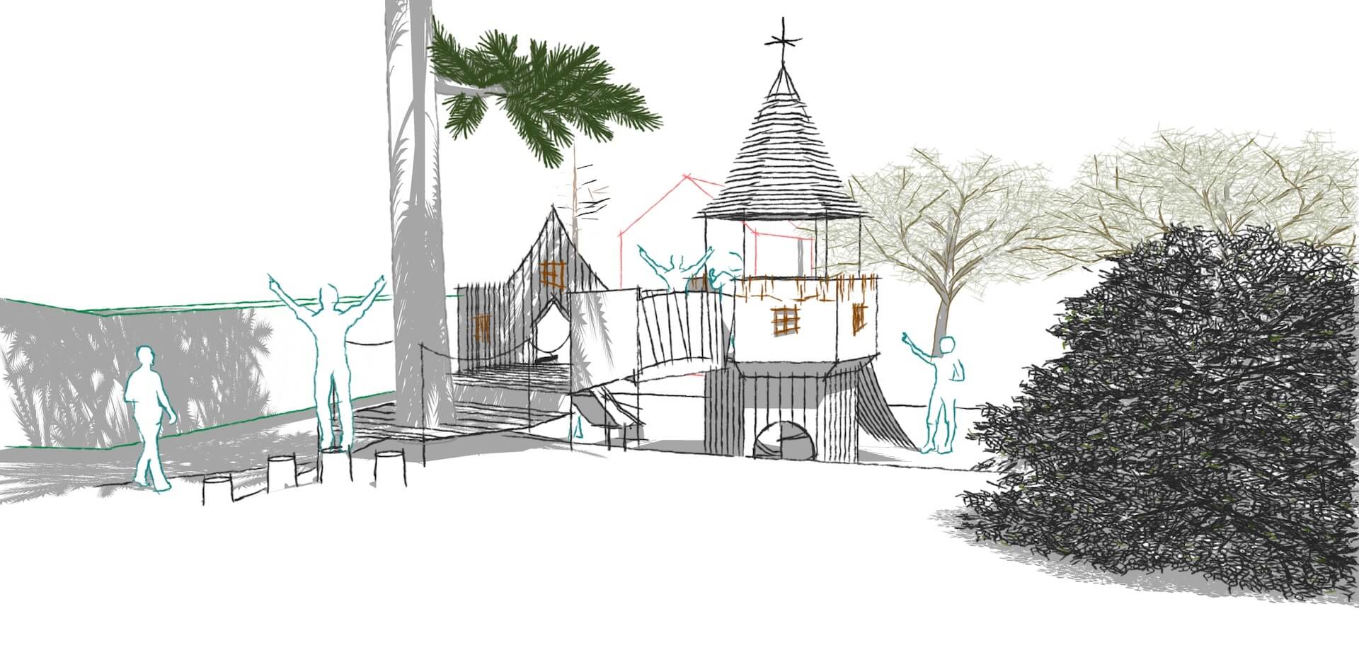 Initial concept plans for Scarborough Hill adventure play by CAP.CO