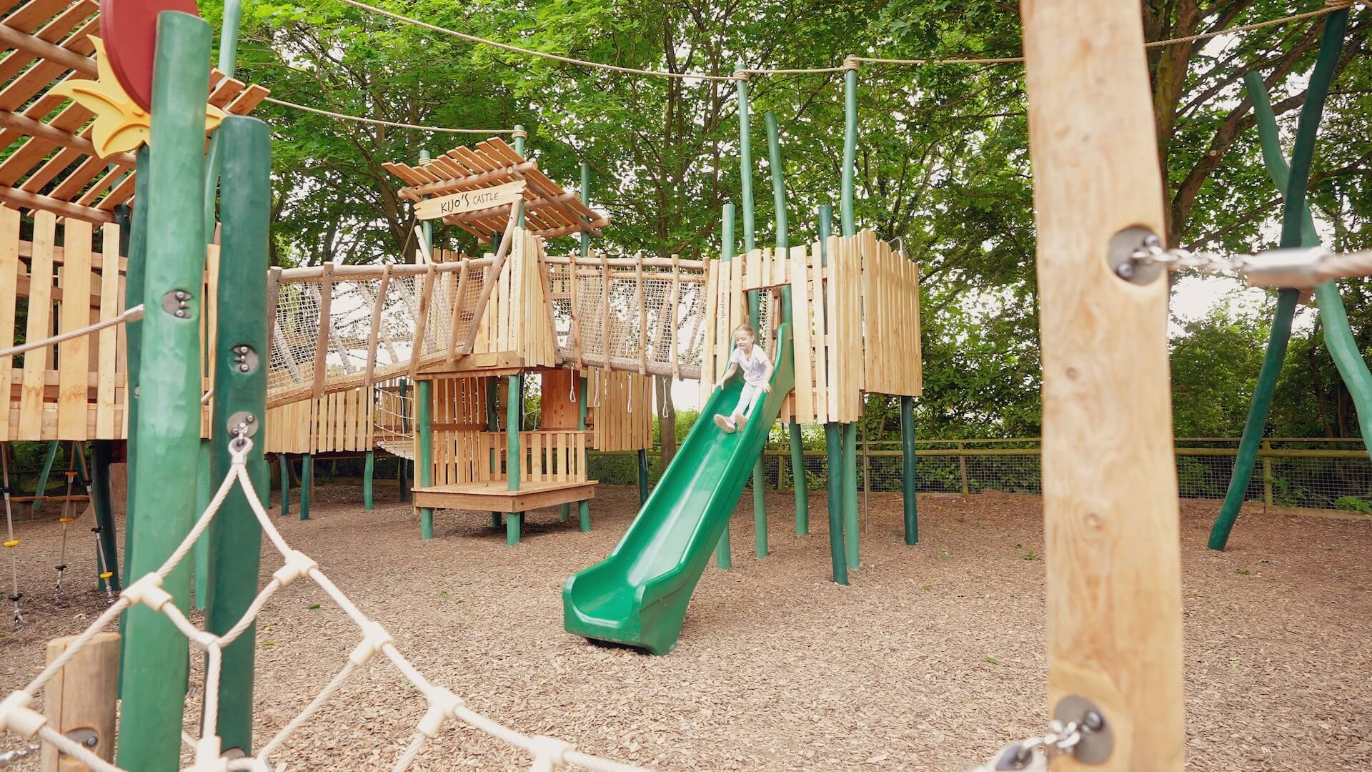 Smaller slide at Joshis Jungle Playground at Howletts Wild Animal Park by CAP.CO Creating Adventurous Places