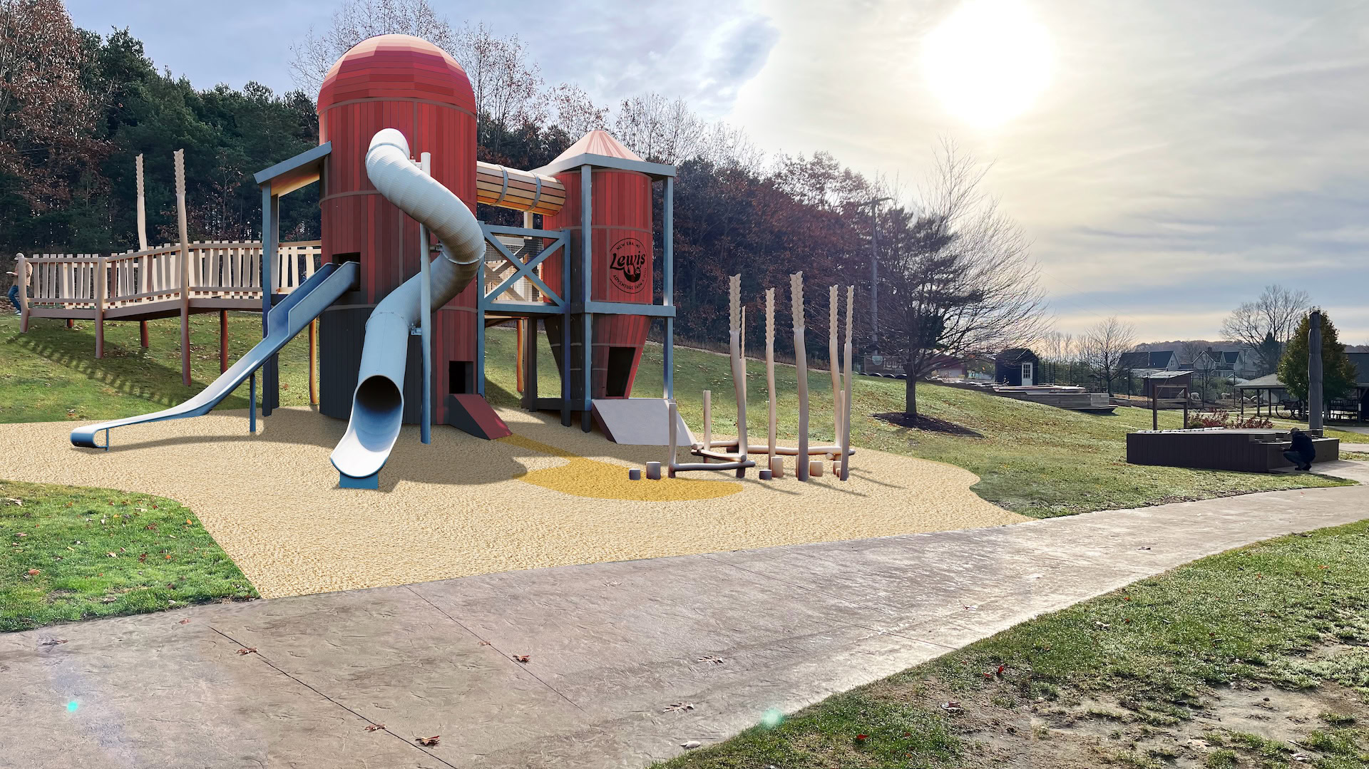 CGI image in place at Haystack Hills at Lewis Adventure Farm in New Era Michigan by CAP.CO